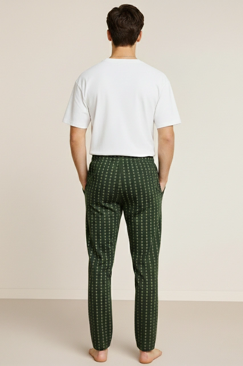 Erkek %100 Pamuk Cepli Ekose Pijama Altı Desen 11 040 Desen 11