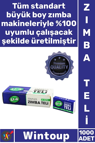 Zımba Ofis Kırtasiye Okul Arşiv Dosyalama Dayanıklı Metal Galvanizli Güçlü 1000'li Büyük Zımba Teli
