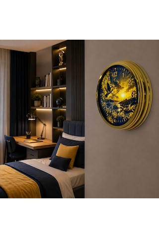 Gold Efsane Kanatlar Taraftar Temalı 40 X 40 Cm Metal Duvar Saati