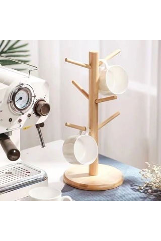 Moveevo Bambu Dönen Bardak Rakusu - Kahve, Çay, Su Bardakları İçin, Anahtar Ve Mücevher Depolama, Ev Ve Ofis Kullanıma Uygun, Siyah Dairesel Tabanlı, Dayanıklı Ve Pratik