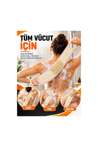 Doğal Kabak Sırt Kesesi Xl 75 Cm Saplı Banyo Ve Duş Kesesi, Kabak Lifli Vücut Peeling Kesesi