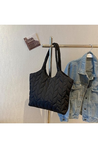 Ganzhoushop Yumuşak Trendi Tote Tasarım Seyahat Omuz Moda Kumaş Koltuk Kapasiteli Kadınlar Kadın İçin Çantası Çantaları Çantalar Büyük Black Bahar Altı Alışveriş Ut Siyah
