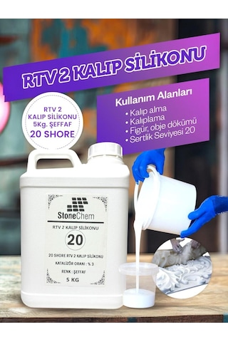 Yüksek Kalite 1. Sınıf Rtv 2 Kalıp Silikonu 5 Kg Yarı Şeffaf 20 Shore 5 KG Yüksek Kalite 1. Sınıf Rtv 2 Kalıp Silikonu 5 Kg Yarı Şeffaf 20 Shore 5 KG