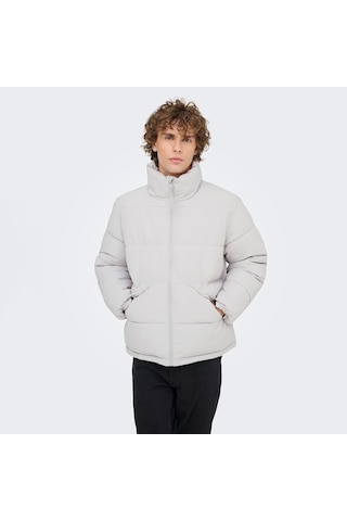 Only&sons Pack Life Puffer Erkek Mavi Dik Yaka Mont Mavi