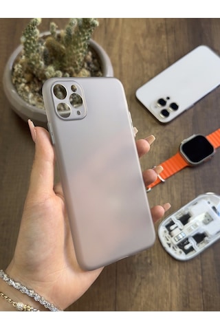 Apple iPhone 12 Pro Max Uyumlu Süper İnce Mat Ultra Thin Silikon Kılıf Buzlu Siyah