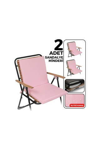 2'li Arkalıklı Sandalye Minderi Su Yağ İtici Sırtlıklı Fermuarlı Bağcıklı Yıkanabilir Balkon Bahçe 40x40 Pe Çok Renkli