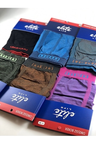 Karışık Renk 6'lı Erkek Dikişsiz Mikro Boxer Asorti