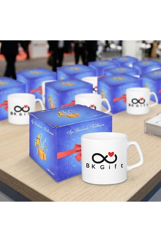 Bk Kurumsal Promosyon Logolu Afilli Beyaz Kupa Bardak 10 Adet Logo Baskılı