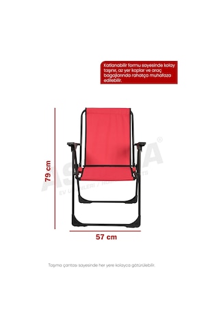 Asvera Katlanabilir Metal Kamp Sandalyesi - Taşıma Çantalı Portatif Piknik Ve Bahçe Sandalyesi Karışık