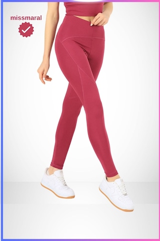 Missmaral Slim Fit Tayt Yüksek Bel Toparlayıcı Mürdüm Spor Model Flatlock Dikiş Detaylı Oslo 1090 MÜRDÜM