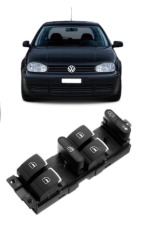 Vw Volkswagen Golf 4 Mk4 1998-2004 Uyumlu Sol Ön Dörtlü Cam Açma Düğmesi Krom Detaylı 3bd959857