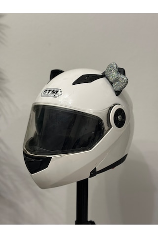 Motor & Motosiklet Hologram Fiyonklu Siyah Kedi Kulak Kask Dış Aksesuarı Diğer