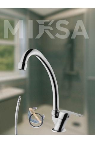 Krom Mermerden Tek Su Çıkışlı Lavabo-eviye Musluk Bataryası