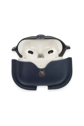 Newface Apple Airpods Uyumlu 3 3.nesil Çanta Deri Kılıf - Lacivert