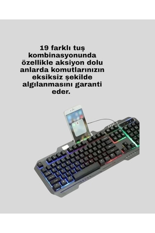 Mekanik Led Klavye Mouse Seti Yüksek Tepki Ve Ergonomi
