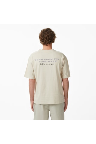 Unıted4 Regular Fit Erkek Krem T-shirt Laspa Çok Renkli