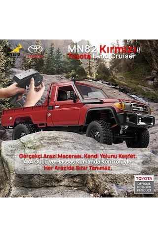 Mn Model Mn82 1/12 Toyota Land Cruiser Lc79 4wd Rc Model Crawler Offroad Uzaktan Kumandalı Araba Truck Rtr Lisanslı Kırmızı+dahili Işık Seti Mn-82 Mnmodel/mn82-red