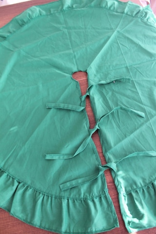Yeşil Pileli Yılbaşı Ağaç Altı Örtü 100 Cm - Christmas Tree Skirt