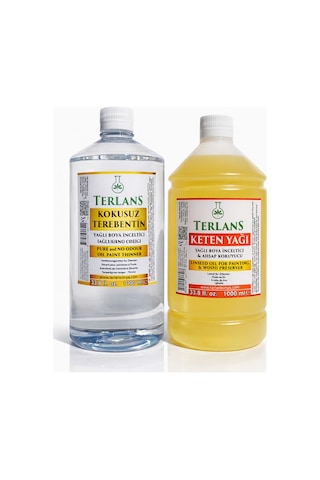 Terlans Kokusuz Terebentin ve Resim Yağı Keten Yağı 2 X 1000 Ml