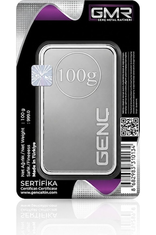 Agakulche 100 Gram 999.0 Ayar Gmr Külçe Gümüş