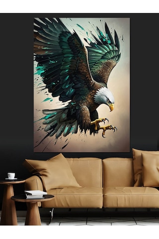 Ahşap Tablo Uçan Kartal Yağlı Boya