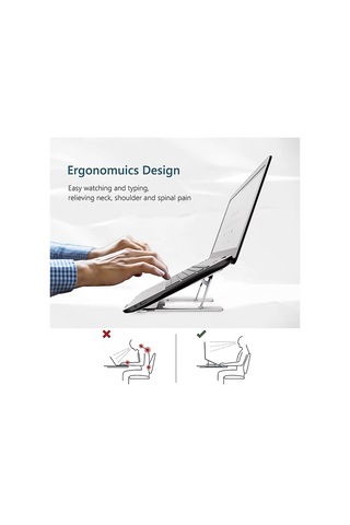 J006 Alüminyum Alaşımlı Dizüstü Soğutma Standı Katlanabilir Masaüstü Ayarlanabilir Dizüstü Braketi Yükseltmek