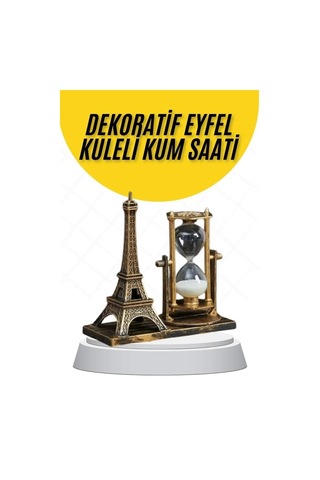 Dekoratif Eyfel Kulesi Ve Kum Saati Vintage Tarzı Masa Süsü Biblo 88470485