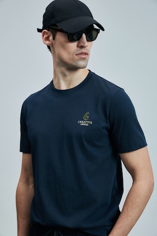 Lufian 111020263 Olıvıa Modern Grafik T- Shirt Erkek Tişort Lacivert