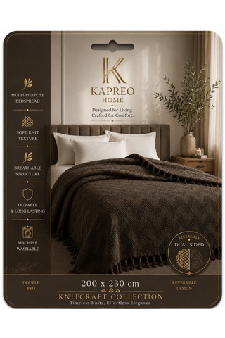 Kapreo Home Craft Collection Premium Çift Kişilik Pike 200 X 230 Kahverengi