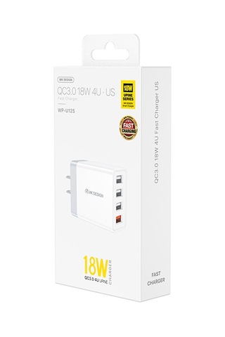 Wk Wp-u125 Youpin Serisi 18w Qc3.0 4 Usb Portları Hızlı Seyahat Şarj Cihazı, Cn Fiş / Abd Fiş Diğer