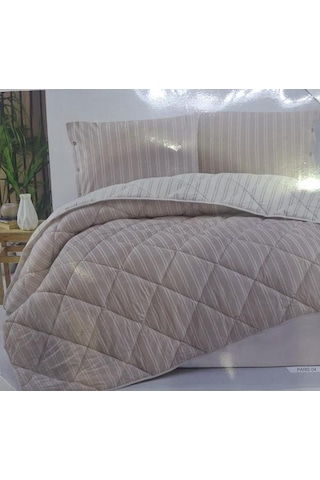 Clasy Çift Kişilik Ranforce Yorgan Paris 4 Vizon Krem Çok Renkli