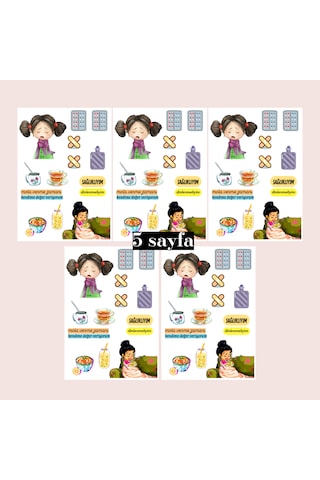 Hasta Modu Sticker Set 5 Sayfa Çıkartma