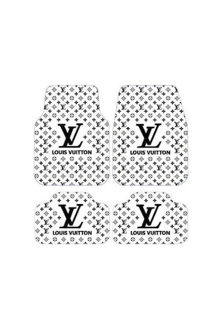Lv Beyaz Siyah Desen Kaymaz Taban Dekoratif Oto Halı Paspas Üniversal Yıkanabilir Her Araca Uyumlu K