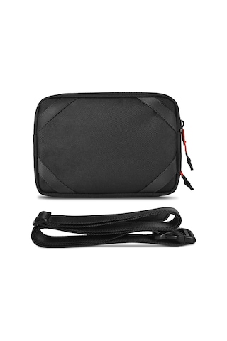 Wiwu Essen Serisi Suya Dayanıklı 1200d Polyester Kumaş Çapraz Vücut Çantası Siyah Siyah
