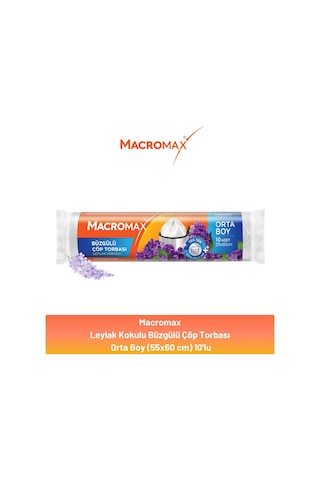 Macromax Büzgülü Leylak Çöp Torbası Orta Boy 10'lu