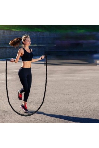 Profesyonel Atlama İpi, Sayılabilir, Ayarlanabilir Uzunluk, 25/2,8 Mm, Güç Antrenmanı, Kaymaz Saplar, Polyester, Siyah