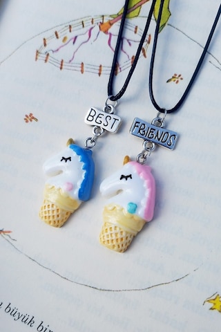 Çılgıntrend Unicorn Best Friend Kolye Gümüş