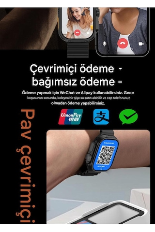 Hw Ultra 3 Call 5g Android Amoled Ekran Gps, Nfc, Kamera Yapay Zeka Destekli Akıllı Saat Btk Kayıt
