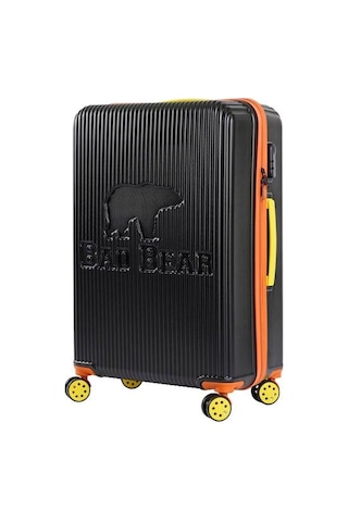 Bad Bear Logo Suitcase 23.01.80.001s Siyah Büyük Boy Tekerlekli Abs Valiz 95 Lt. Siyah