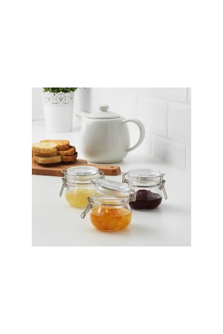Ikea Korken 3'lü Gıda Kavanozu Seti 130 Ml 7 X 7 Cm Şeffaf
