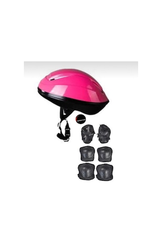 Işıklı Çocuk Pateni Ayarlanılabilir Silikon Tekerli Frenli Metal Gövdeli Paten Ve Kask Dizlik Set Pembe
