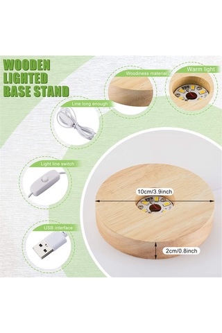 Xurunkeji Adet Ahşap Led Ekran Tabanı Kristal Sanatı İçin Aydınlatmalı Taban Cam Sanatı İçin Ahşap Ekran Aydınlatmalı Taban Led Aydınlatmalı Taban Odun