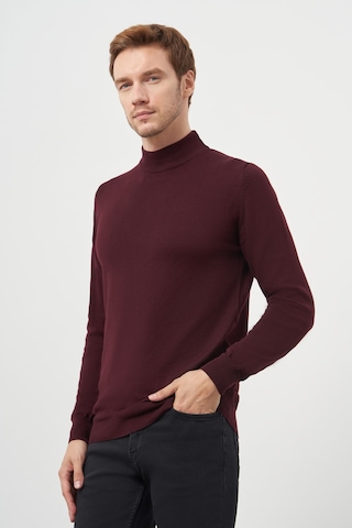 Morven Erkek Koyu Bordo Basic Yarım Balıkçı Yaka Dynamic Fit Rahat Kesim Triko 26kc017001752 Koyu Bordo Koyu Bordo