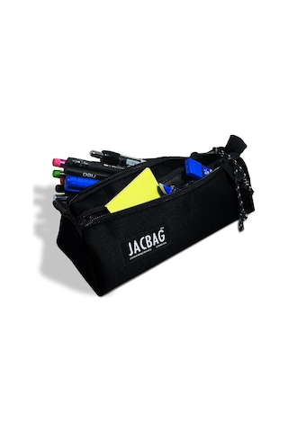 Jacbag Dual Prime İki Bölmeli Üçgen Siyah Kalem Çantası Çok RENKLİ