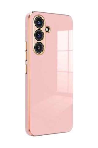 Newface - 603 - Samsung Galaxy Uyumlu S24 Fe Kılıf Volet Silikon - Csmo-tex - - Pembe