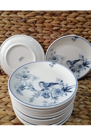 Güral Porselen Kuş Model 19 Cm 12 Adet Pasta Tabak
