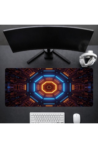 90x40 Cm Desenli Oyuncu Gaming Mouse Pad Kaymaz Kauçuk Taban Fare Altlığı Xxl Neonstrike Serisi 03