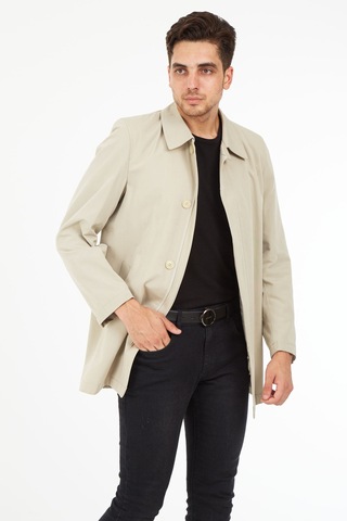 Sposo 1668 Düğmeli ve Fermuarlı Bej Erkek Kısa Pardesü Bej