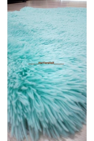 Doğuş Tavşan Tüyü Turkuaz Post Halı 100 x 140Cm
