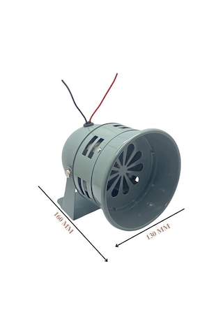 24v Motorlu Siren Metal Büyük Tip 400 Hz Gri 130 160 Mm